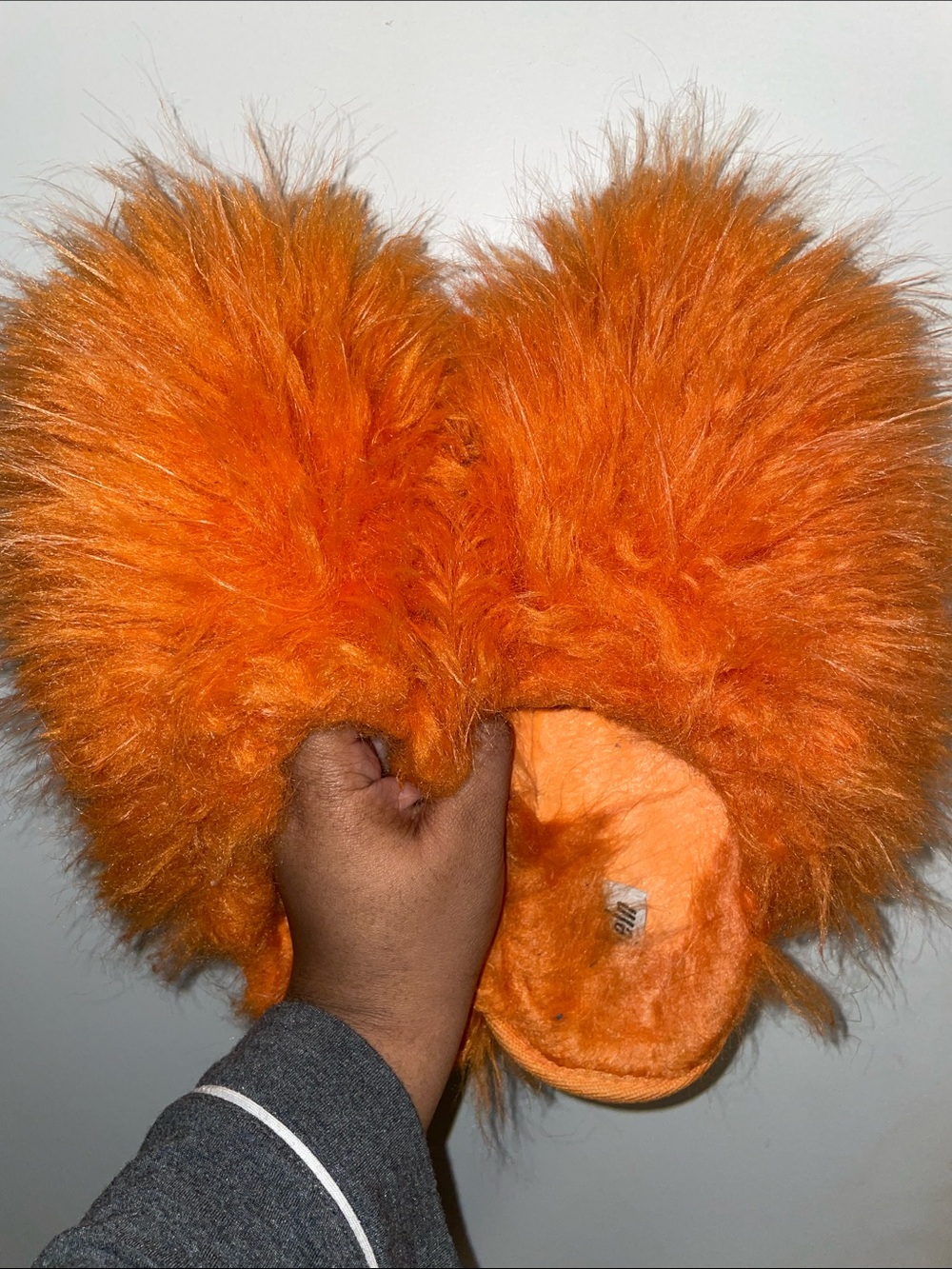 Fluffy Orange Slippers - Well Worn